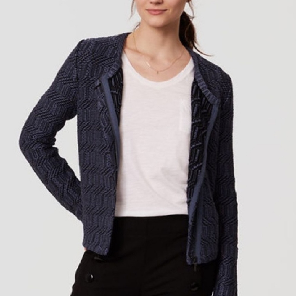 LOFT | NWT Maze Zip Knitted Moto Jacket